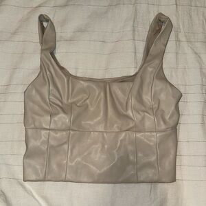 Leather crop top
